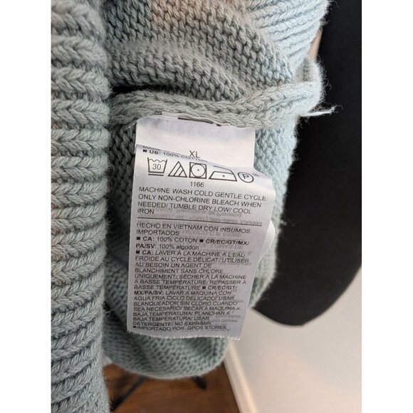 NWT Old Navy 100% Cotton Polo Sweater in Silver Sage - XL - Picture 6 of 9